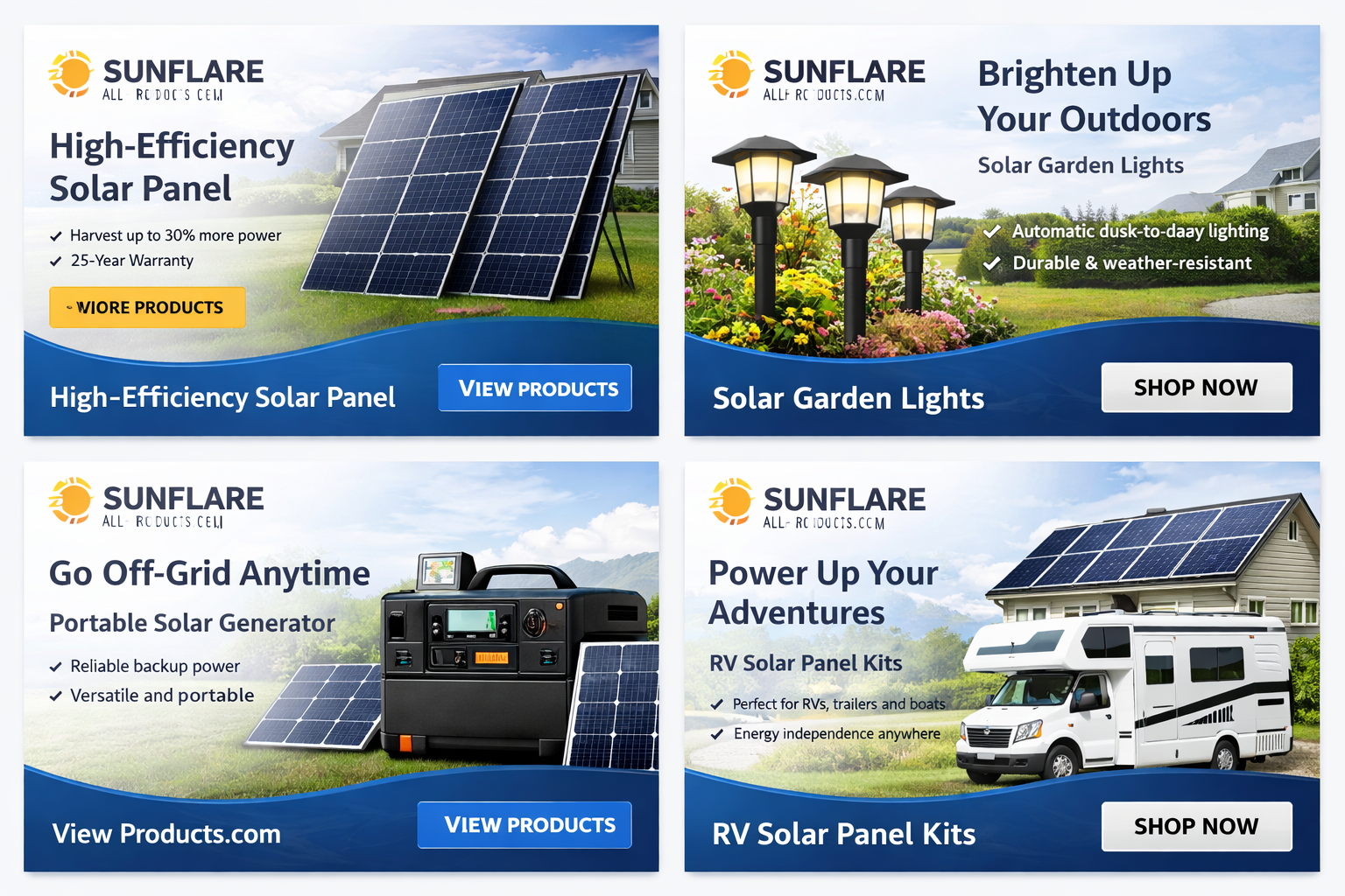 sunflareproducts.com solar e commerce store - 2