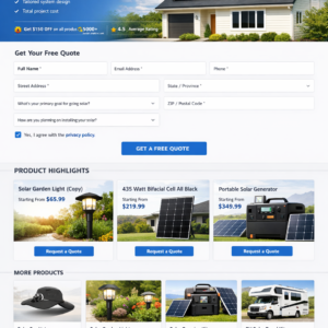 Home Solar Ecommerce Store
